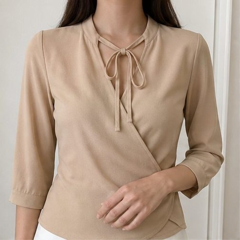Sand Pleated Blouse - Picture 2 of 6